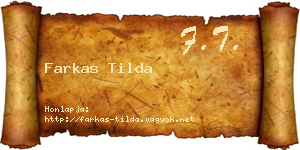 Farkas Tilda névjegykártya